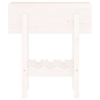 Градински сандък, бял, 62x30x69 см, бор масив