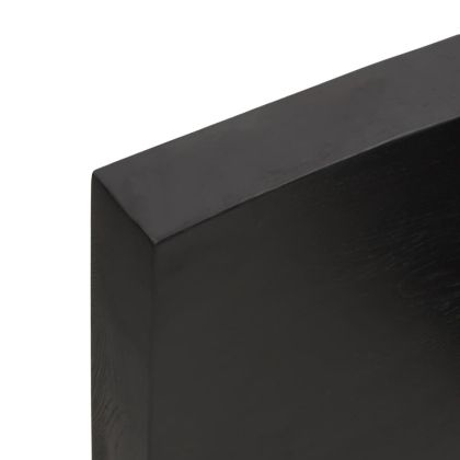 Плот за маса тъмнокафяв 180x50x(2-6) см обработен масивен дъб