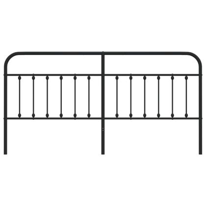 Метална резервна табла за легло, черна, 193 см