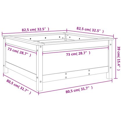 Градински сандък, 82,5x82,5x39 см, дугласко дърво масив
