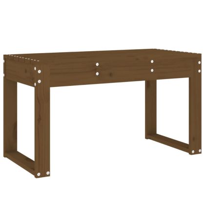 Градинска пейка, меденокафява, 80x38x45 см, борово дърво масив