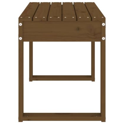 Градинска пейка, меденокафява, 80x38x45 см, борово дърво масив