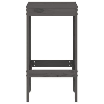 Бар табуретки 2 бр сиви 40x36x75 см борово дърво масив