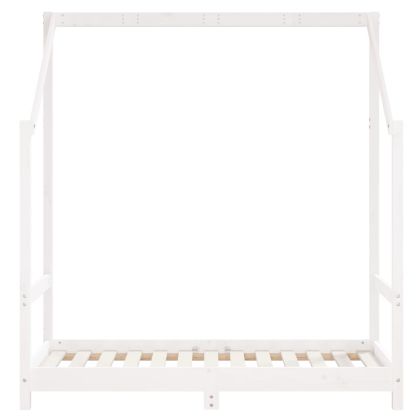 Рамка за детско легло, бяла, 70x140 см, бор масив