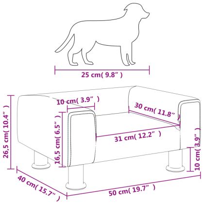 Кучешко легло синьо 50x40x26,5 см кадифе