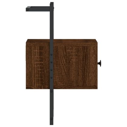 Нощно шкафче стенно 2 бр кафяв дъб 35x30x51 см инженерно дърво