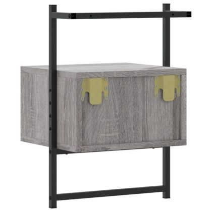 Нощно шкафче стенно сив сонома 35x30x51 см инженерно дърво