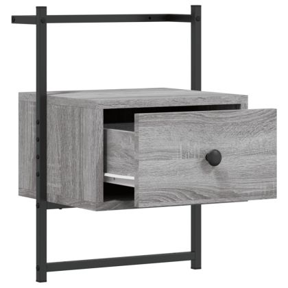 Нощно шкафче стенно сив сонома 35x30x51 см инженерно дърво