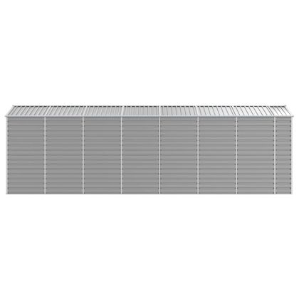 Градинска барака, светлосива, 191x640x198 см, поцинкована стомана