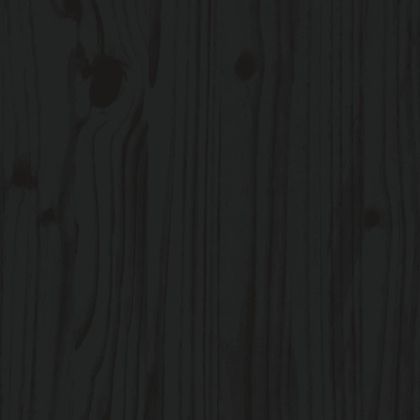 Троен навес за съхранение на кофи за боклук, черен, бор масив