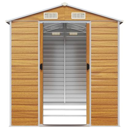 Градинска барака, светлокафява, 191x300x198 см, поцинкована стомана