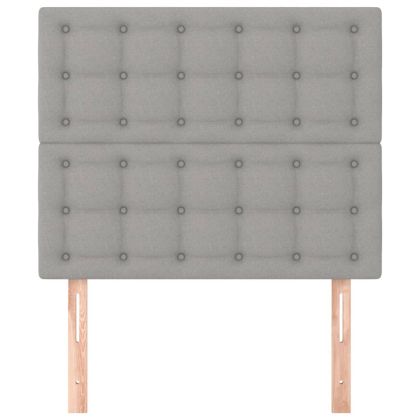 Табла за легло, светло сива, 100x5x118/128 см, плат