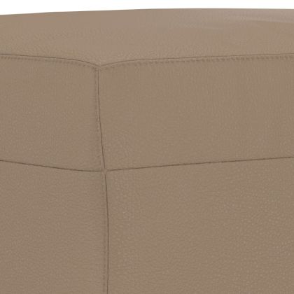 Комплект дивани 3 части с възглавници капучино изкуствена кожа