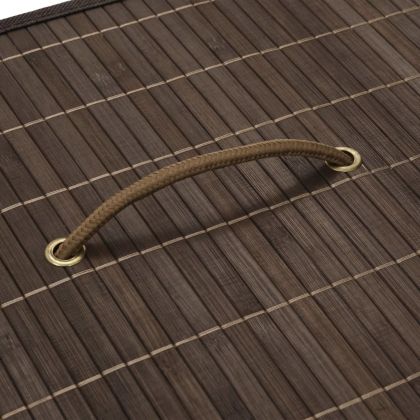 Бамбуков кош за пране, правоъгълен, тъмнокафяв