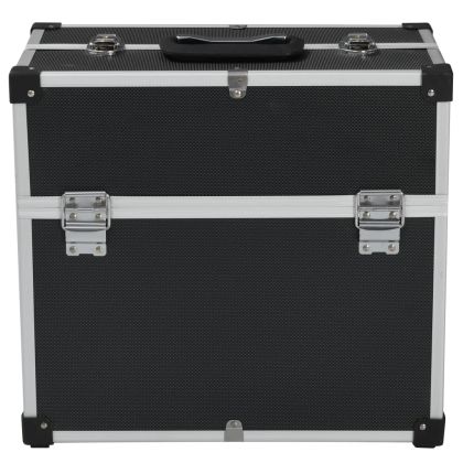 Кутия за инструменти 38x22,5x34 см черен алуминий