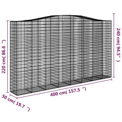 Габионни кошници арка 8 бр 400x50x220/240 см поцинковано желязо