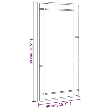 Стенно огледало, черно, 40x80 см, правоъгълно, желязо