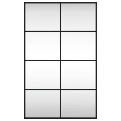 Стенно огледало, черно, 50x80 см, правоъгълно, желязо