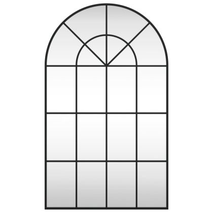 Стенно огледало, черно, 60x100 см, арка, желязо