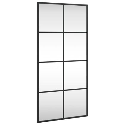 Стенно огледало, черно, 40x80 см, правоъгълно, желязо