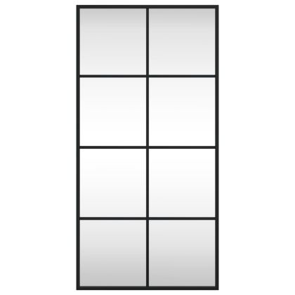 Стенно огледало, черно, 40x80 см, правоъгълно, желязо