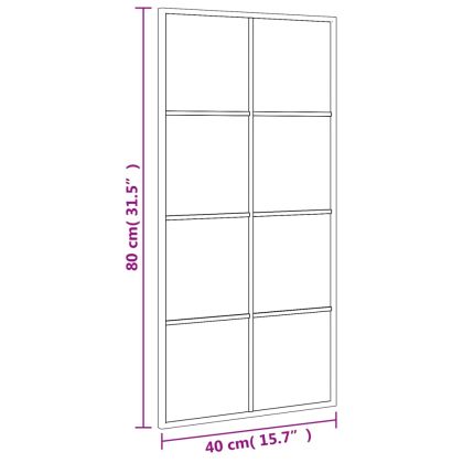 Стенно огледало, черно, 40x80 см, правоъгълно, желязо