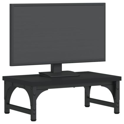 Поставка за монитор, черна, 37x23x14 см, инженерно дърво