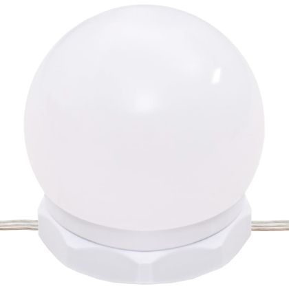 Тоалетка с LED лампи, бяла, 90x42x132,5 см