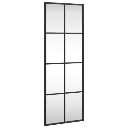 Стенно огледало, черно, 30x80 см, правоъгълно, желязо