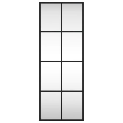 Стенно огледало, черно, 30x80 см, правоъгълно, желязо
