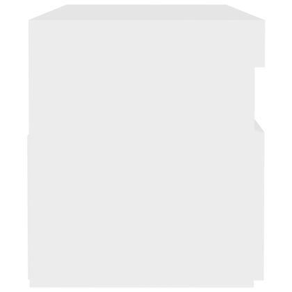 ТВ шкаф с LED осветление, бял, 60x35x40 см