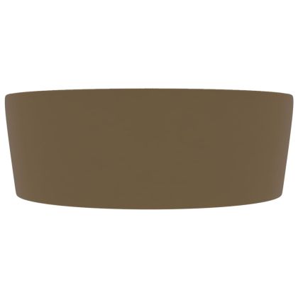 Луксозна мивка с преливник кремав мат 36x13 см керамика