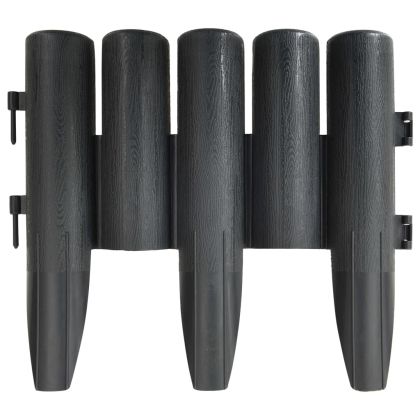 Градински кантове, 36 бр, антрацит, 10 м, полипропилен