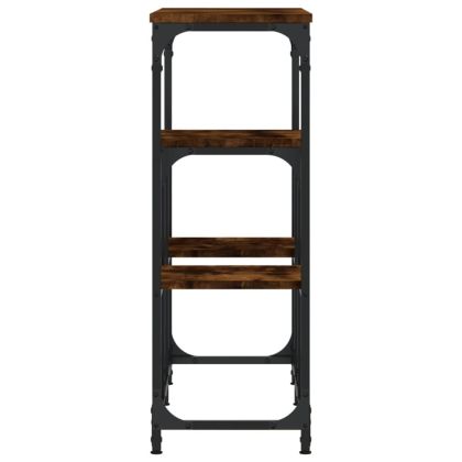 Конзолна маса, опушен дъб, 89,5x28x76 см, инженерно дърво