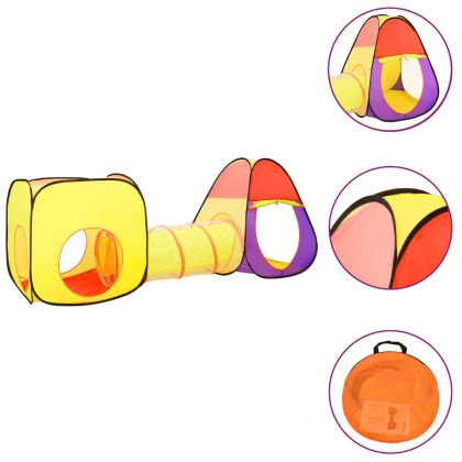 Детска палатка за игра с 250 многоцветни топки 255x80x100 см