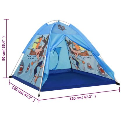 Детска палатка за игра с 250 топки, синя, 120x120x90 см