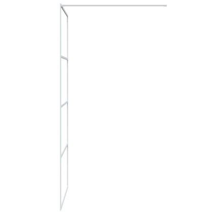 Параван за баня, бял, 90x195 см, прозрачно ESG стъкло