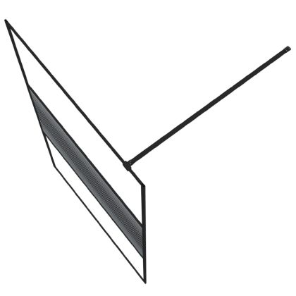 Параван за баня, черен, 115x195 см, прозрачно ESG стъкло