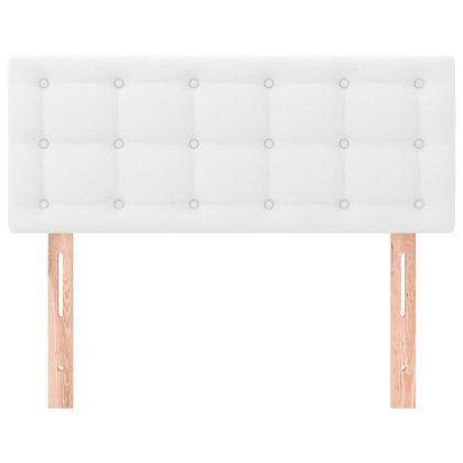 Горна табла за легло, бяла, 100x5x78/88 см, изкуствена кожа