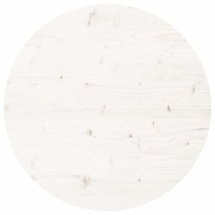 Плот за маса, кръгъл, бял, Ø90x3 см, бор масив
