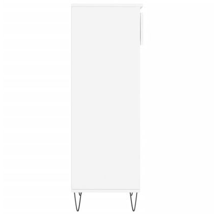 Шкаф за обувки, бял гланц, 40x36x105 см, инженерно дърво