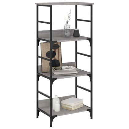 Етажерка за книги сив сонома 50x33x117,5 см инженерно дърво