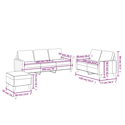Комплект дивани 3 части с възглавници капучино изкуствена кожа