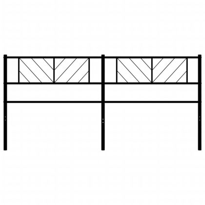Метална резервна табла за легло, черна, 200 см