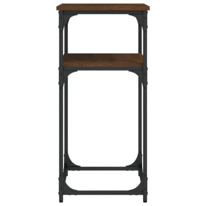 Конзолна маса, кафяв дъб, 75x35,5x75 см, инженерно дърво