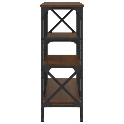 Конзолна маса, кафяв дъб, 150x29x76,5 см, инженерно дърво