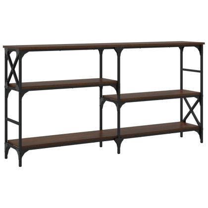 Конзолна маса, кафяв дъб, 150x29x76,5 см, инженерно дърво