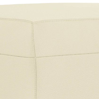 Комплект дивани от 3 части с възглавници кремав изкуствена кожа