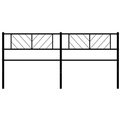 Метална резервна табла за легло, черна, 193 см