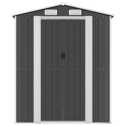 Градинска барака антрацит 192x357x223 см поцинкована стомана